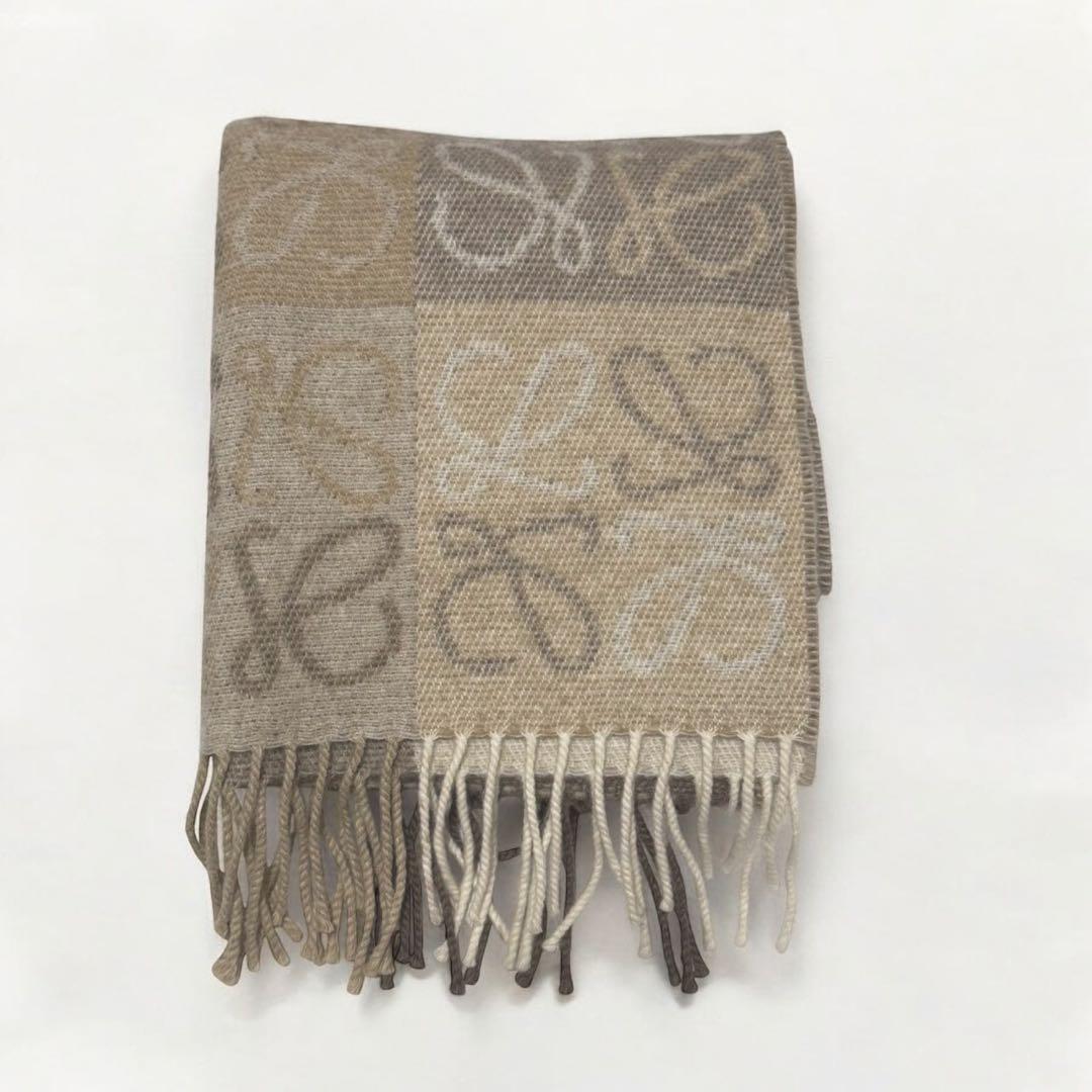 LOEWE ロエベ アナグラム チェッカーボード マフラー スカーフ ストール