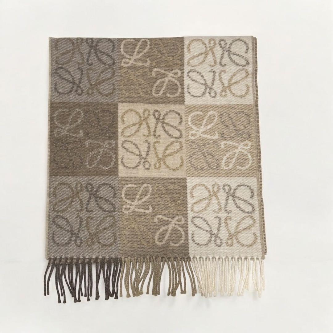 LOEWE ロエベ アナグラム チェッカーボード マフラー スカーフ ストール