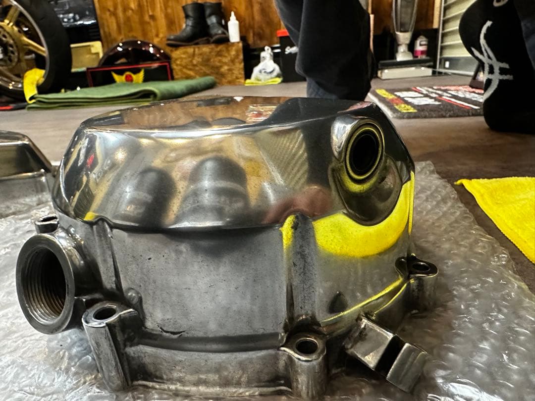 ゼファー400/ゼファーχクラッチケース　スプロッケトカバー　3点セットバフ加工