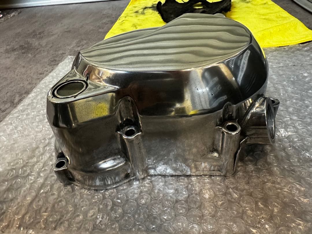 ゼファー400/ゼファーχクラッチケース　スプロッケトカバー　3点セットバフ加工