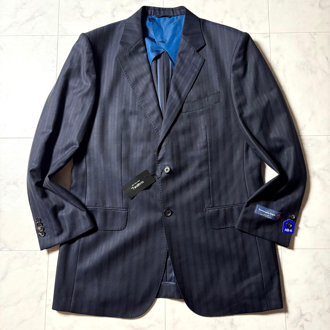 【未使用タグ付き】エルメネジルドゼニア スーツ セットアップ ストライプ柄