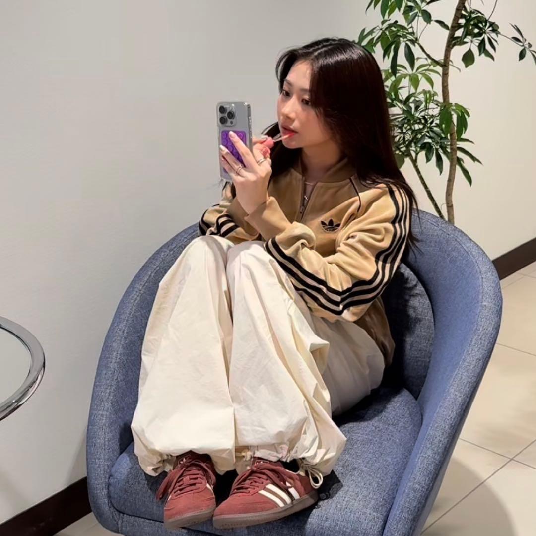 希少XS⭐️adidasアディカラー ブラウン ベロア トラックトップ michi