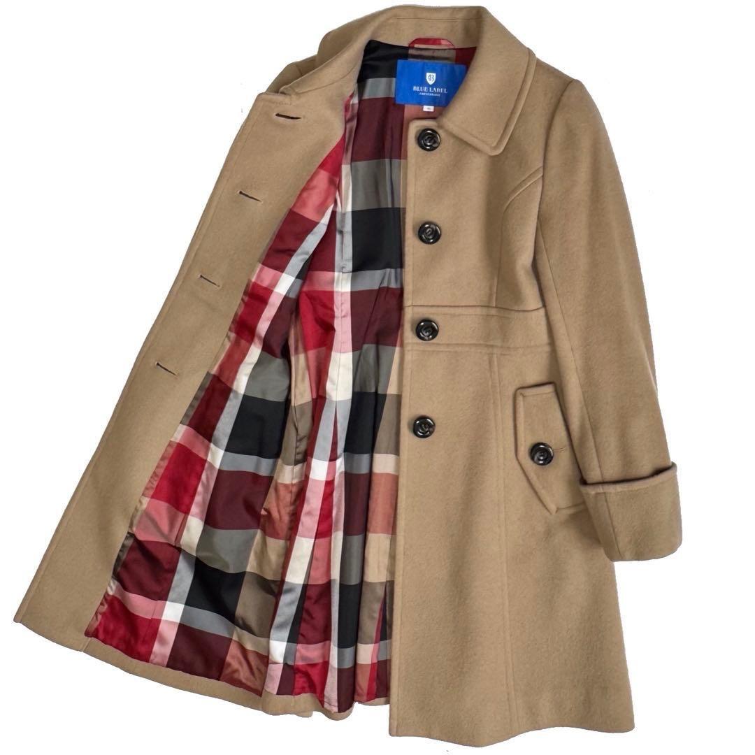 ブルーレーベルクレストブリッジ シングルウールコート ベージュ 36S メルトン
