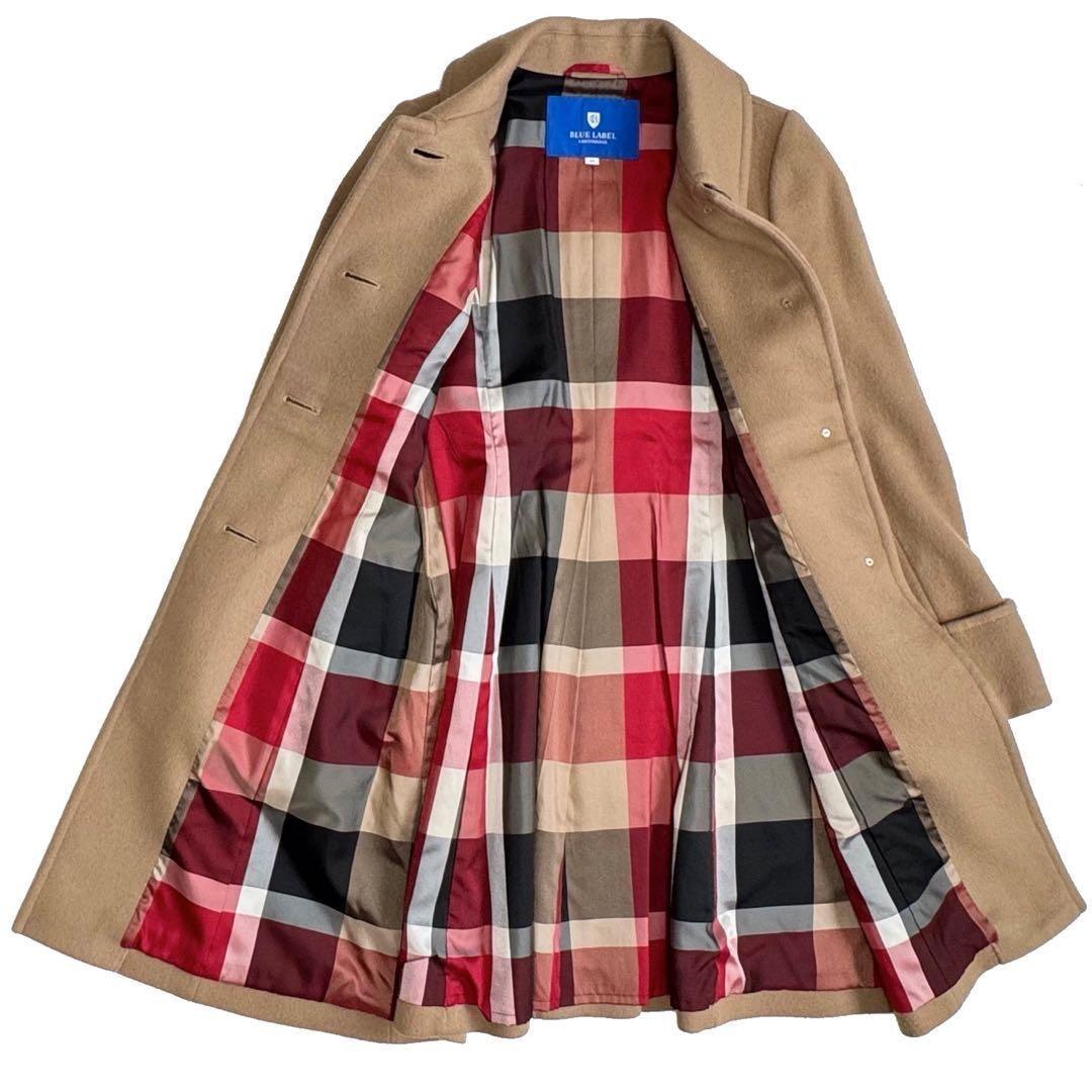ブルーレーベルクレストブリッジ シングルウールコート ベージュ 36S メルトン