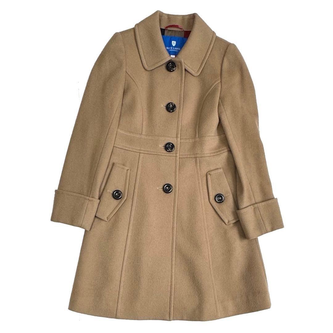ブルーレーベルクレストブリッジ シングルウールコート ベージュ 36S メルトン