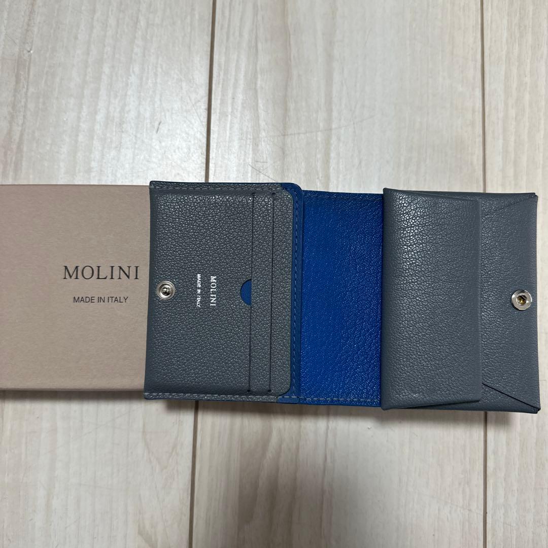 【1月末まで値下げ中】MOLINI 二つ折り財布 青 MADE IN ITALY