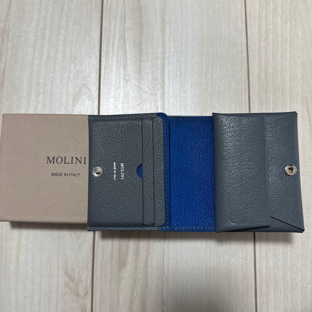 【1月末まで値下げ中】MOLINI 二つ折り財布 青 MADE IN ITALY
