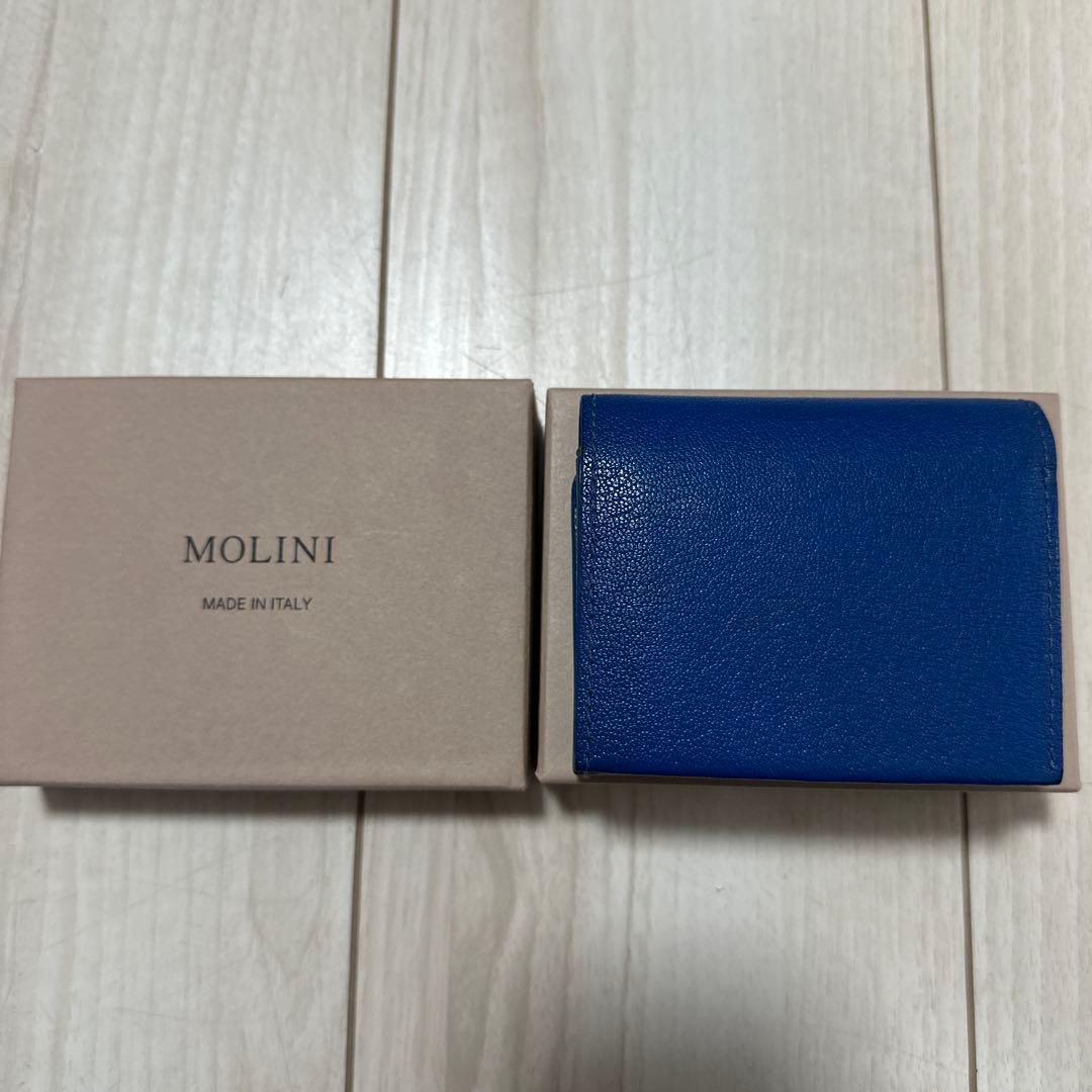 【1月末まで値下げ中】MOLINI 二つ折り財布 青 MADE IN ITALY