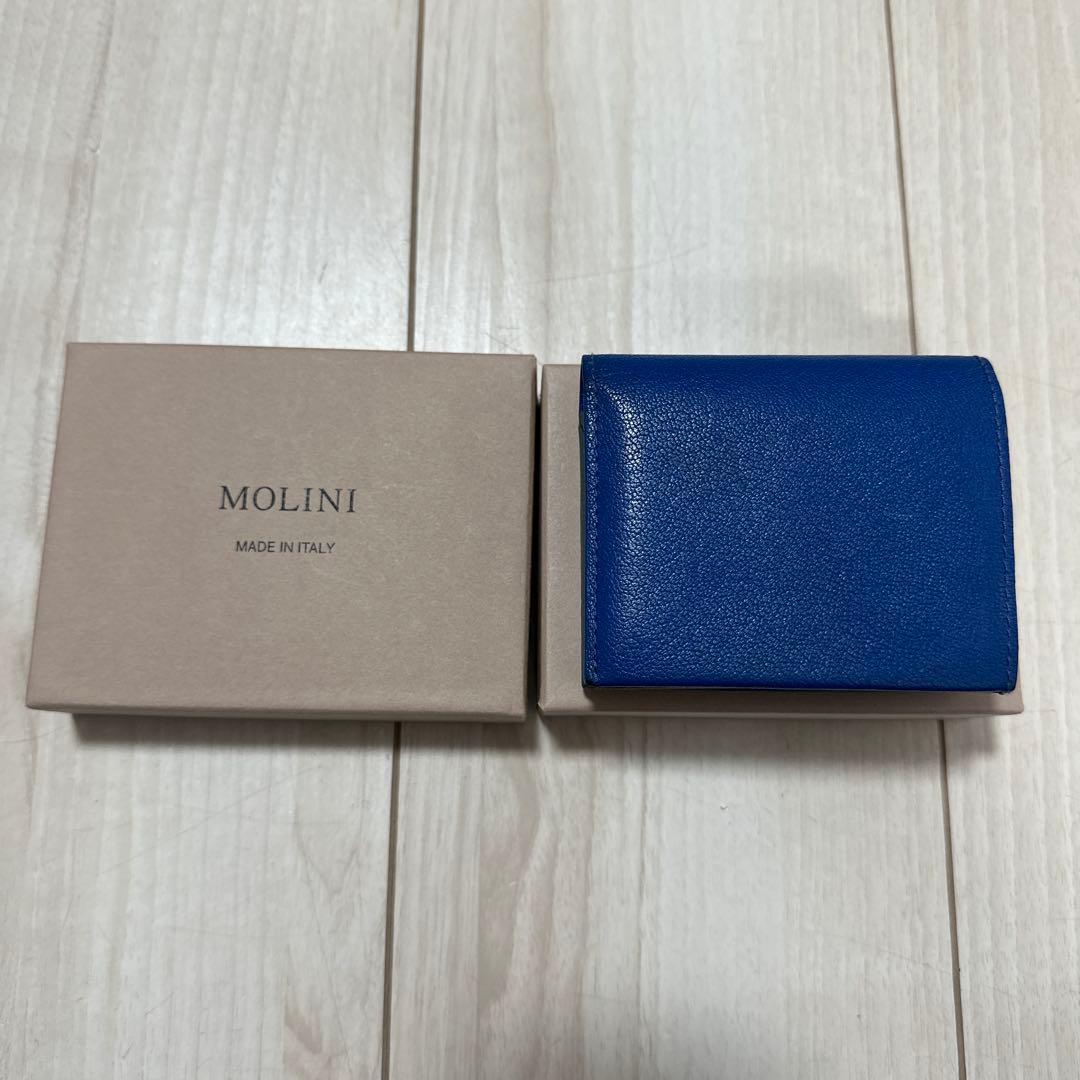 【1月末まで値下げ中】MOLINI 二つ折り財布 青 MADE IN ITALY