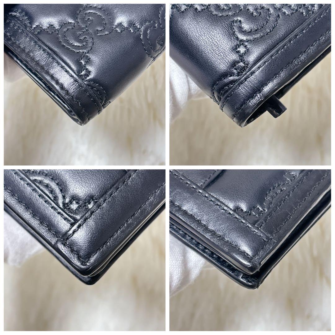 美品✨GUCCI GGマトラッセカードケースウォレット ブラック 二つ折り財布