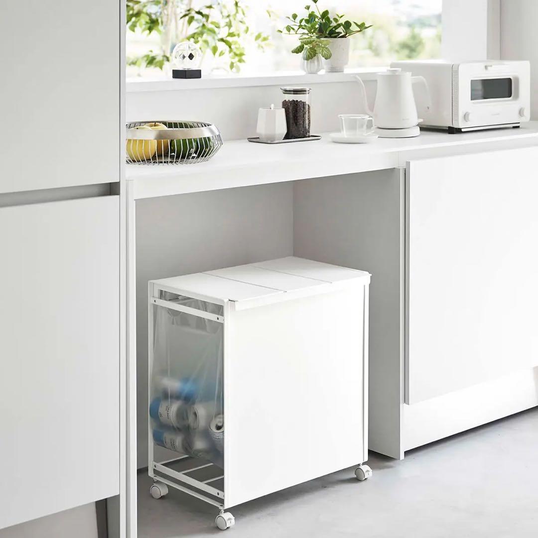 tower 蓋付き目隠し分別ダストワゴン タワー 3分別　ホワイト