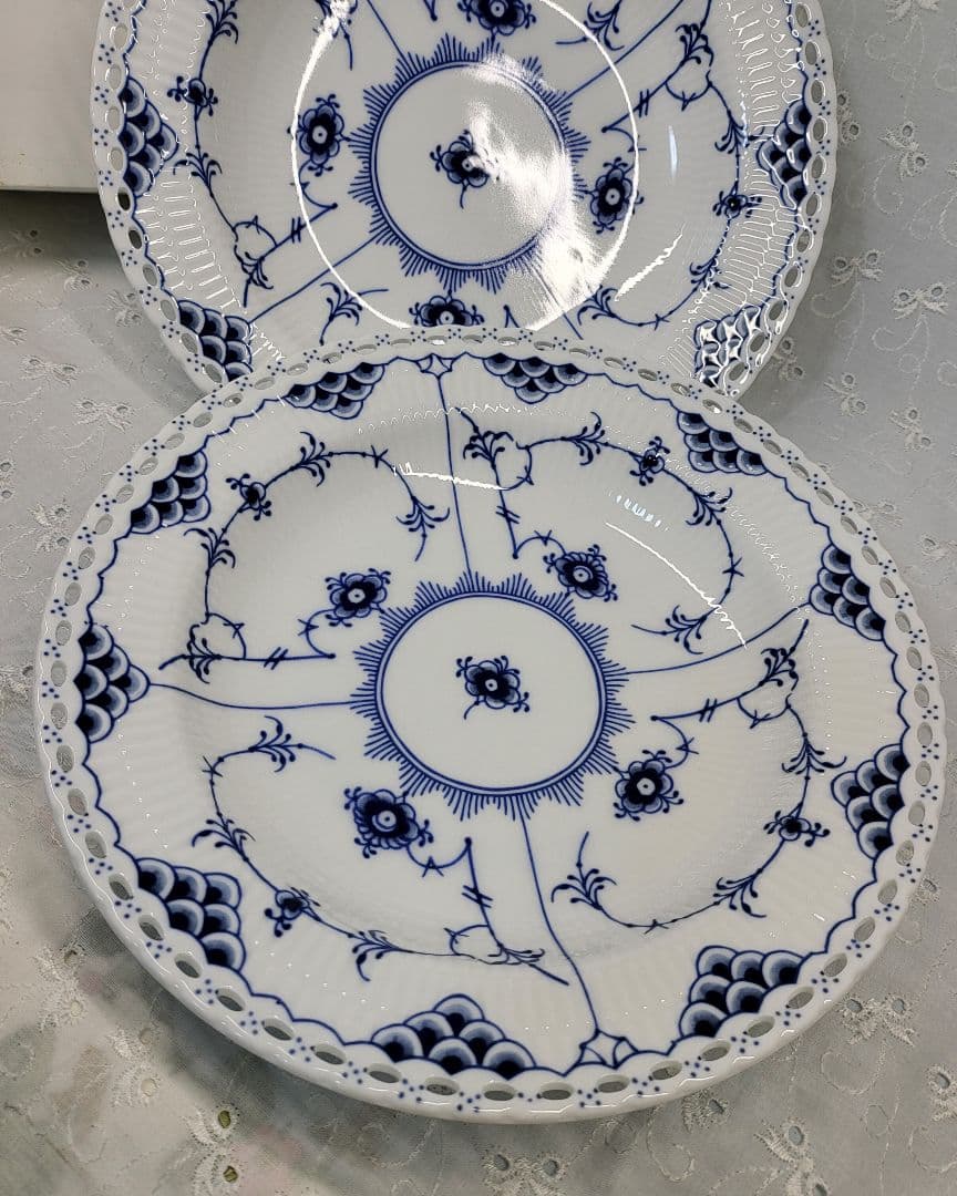 2枚✨ロイヤルコペンハーゲン ブルーフルーテッド フルレース プレート 深皿