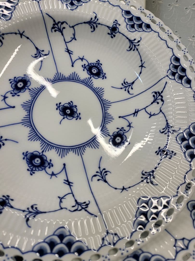 2枚✨ロイヤルコペンハーゲン ブルーフルーテッド フルレース プレート 深皿