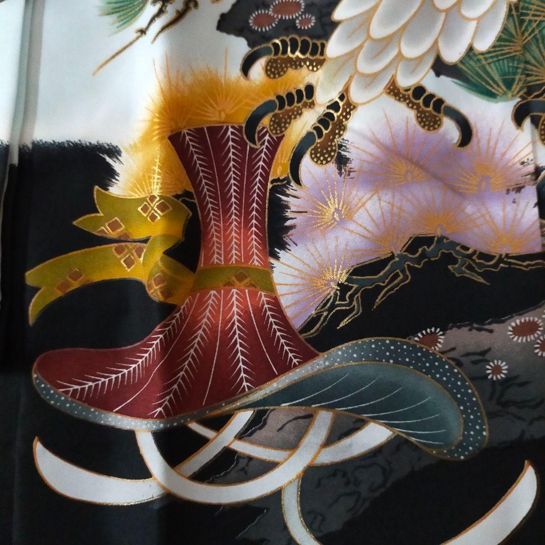 七五三 男の子 5歳 着物 セット 一式 鷹 松 帽子 御簾 笛 0508