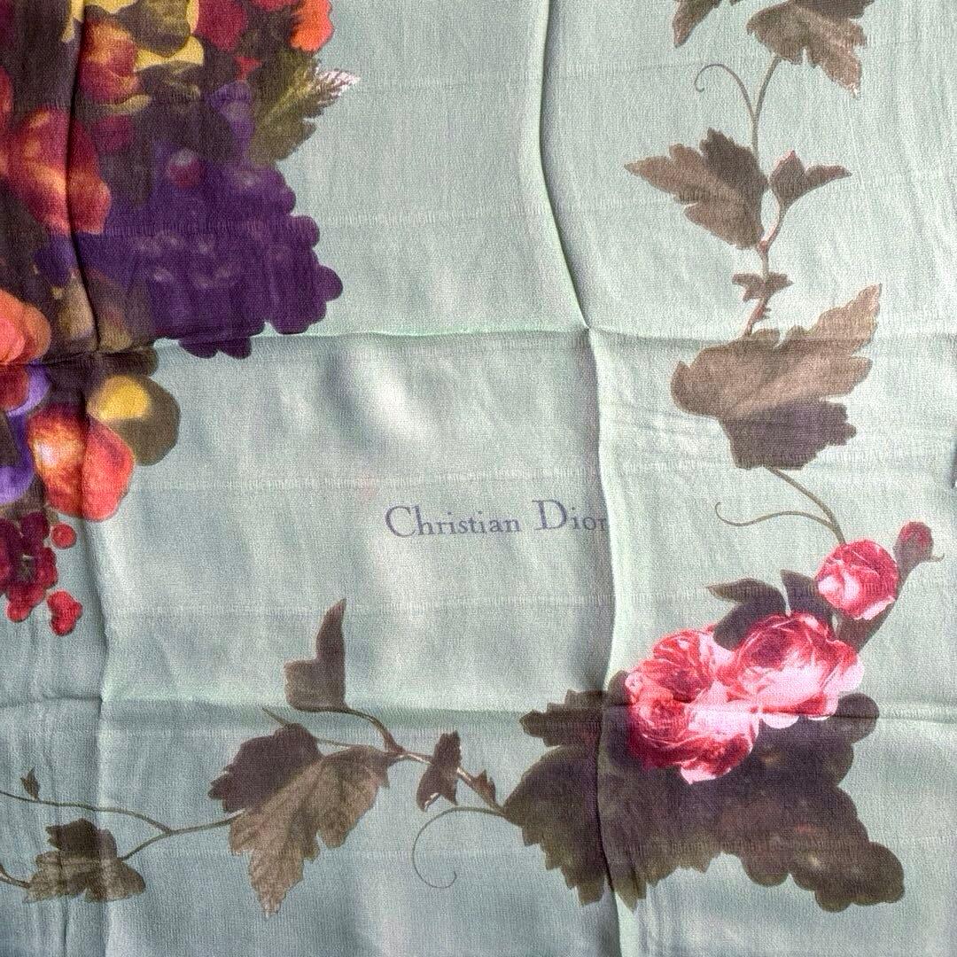 Christian Dior 大判　花柄　シルクスカーフ/ストール　美品　レア