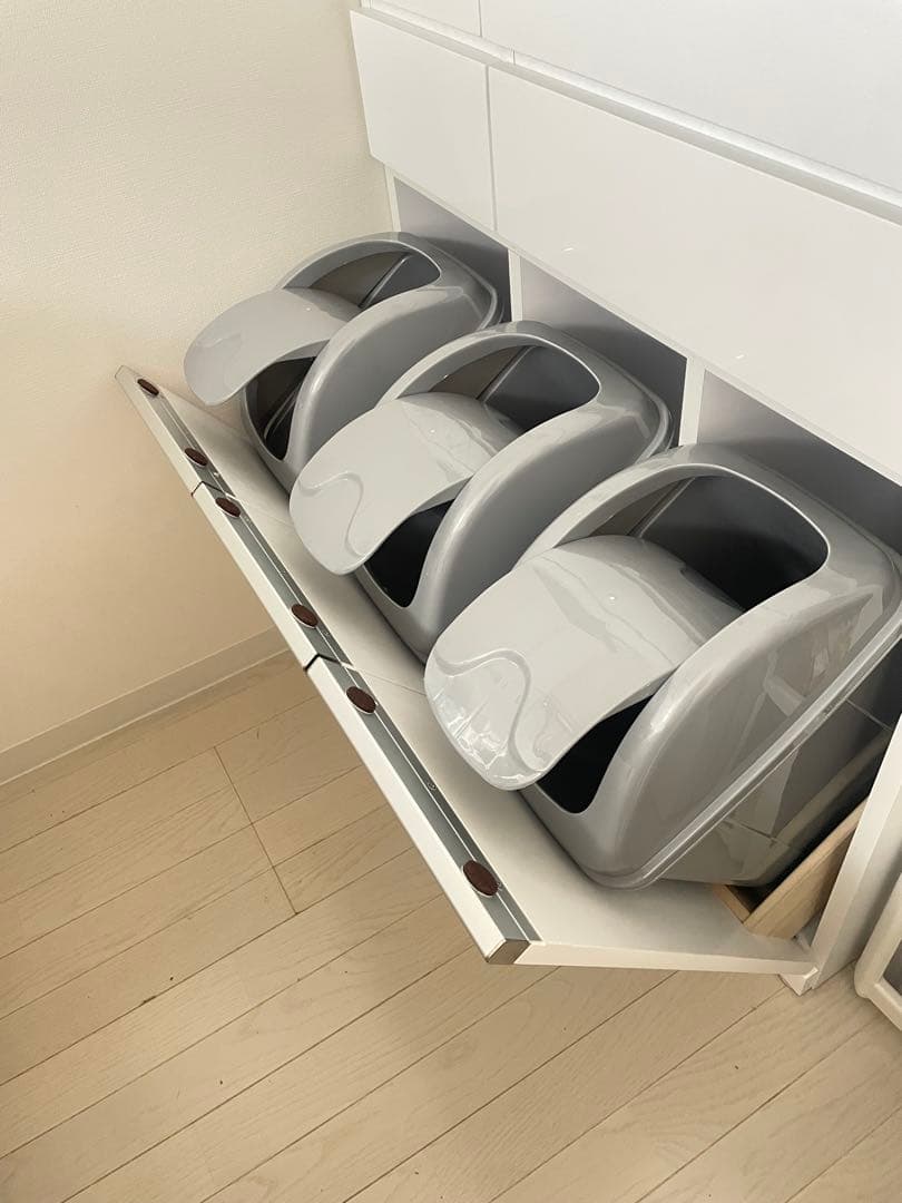 ISSEIKI キッチンカウンター ダストボックス3つ付き