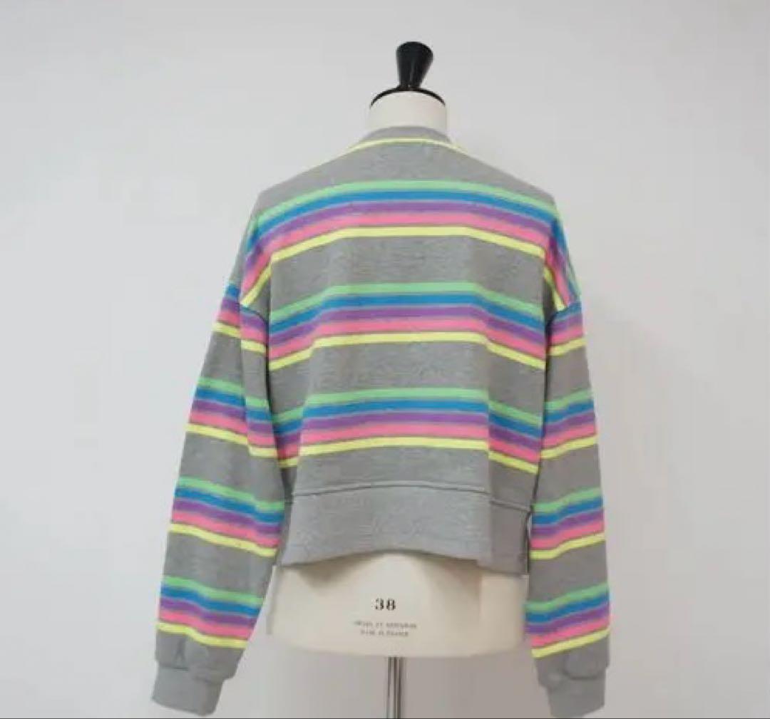 リンカブル カラフルボーダートップス(グレー)