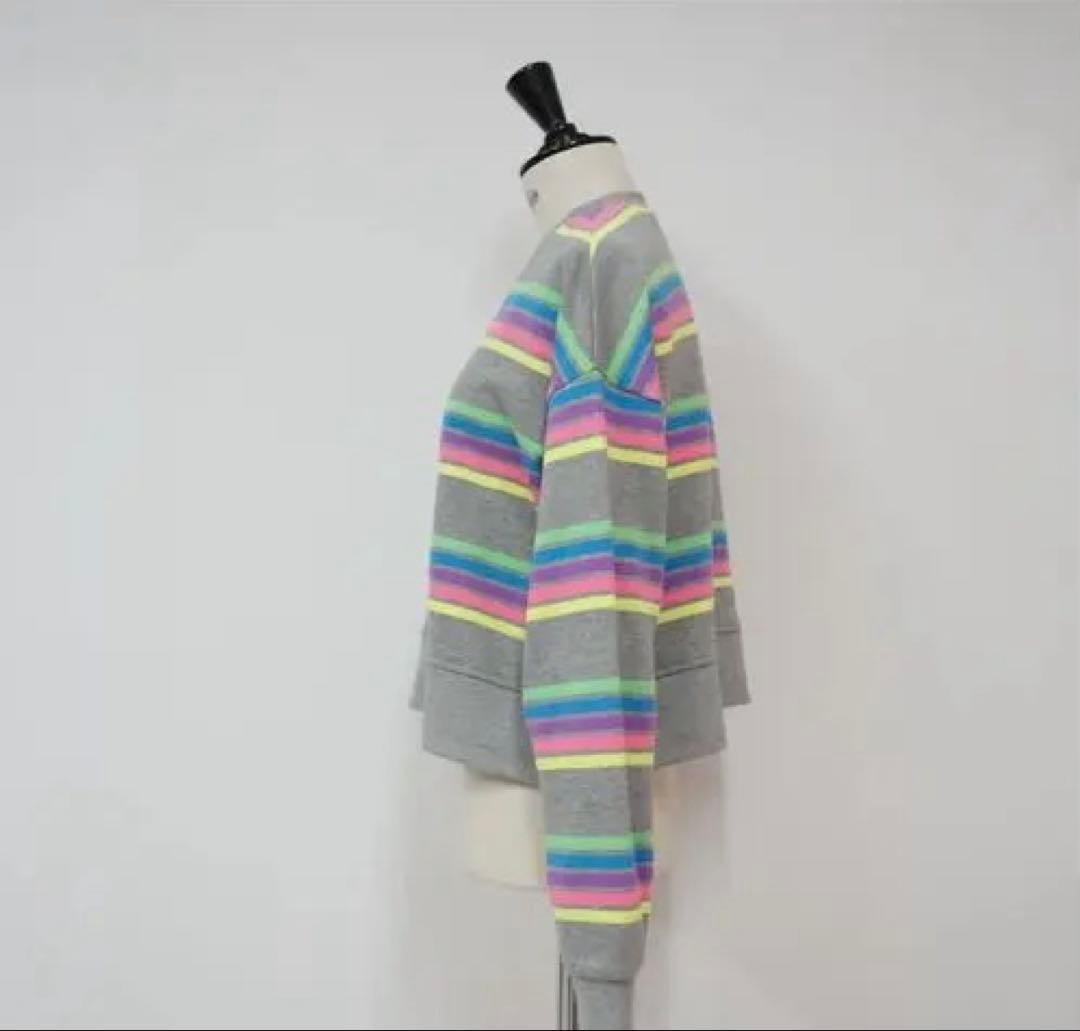 リンカブル カラフルボーダートップス(グレー)