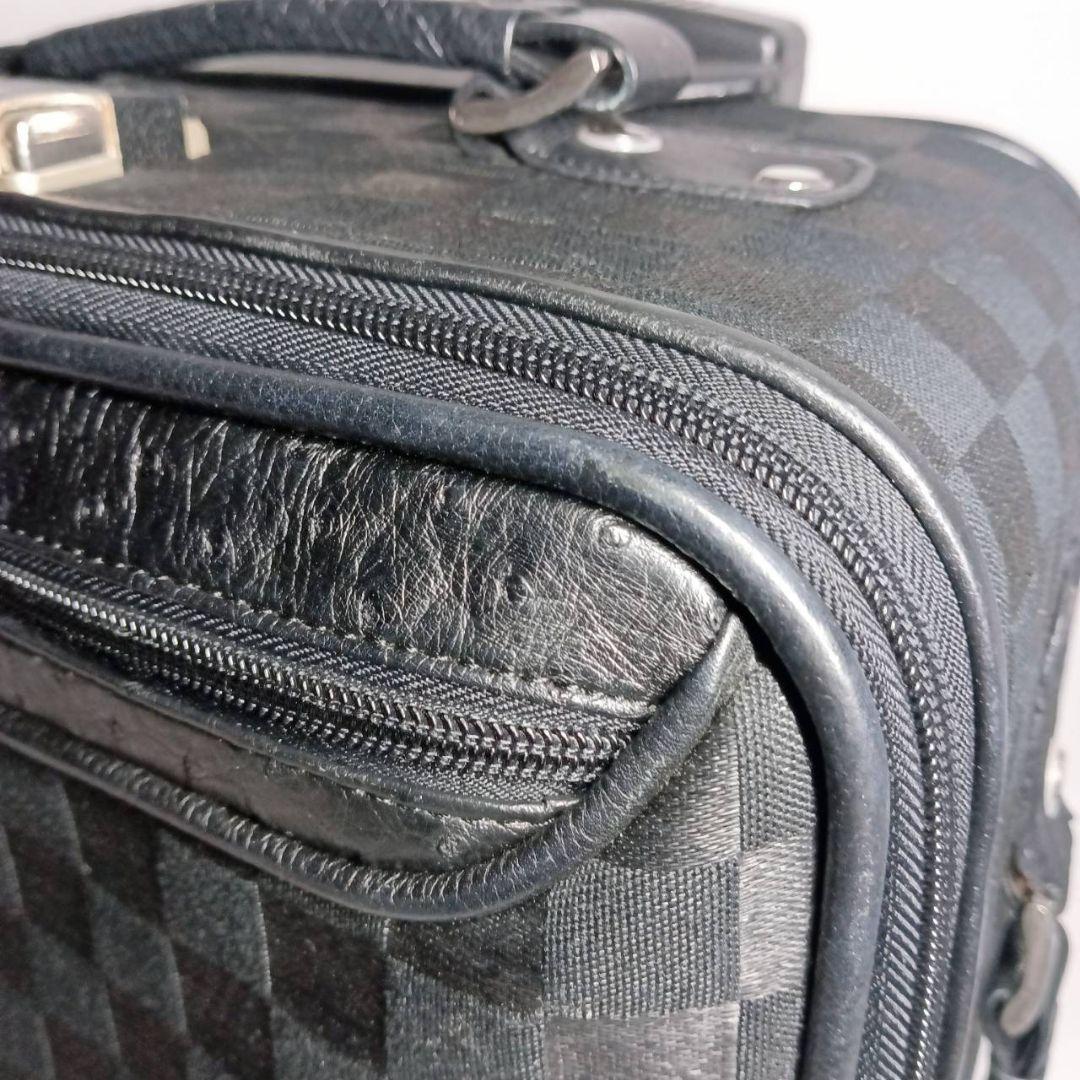 オーストリッチ キャリーバッグ キャリーケース トラベルバッグ 本革 ブラック