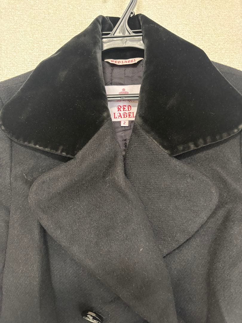 Vivienne Westwood Red Label ラブ襟ベロア切替コート