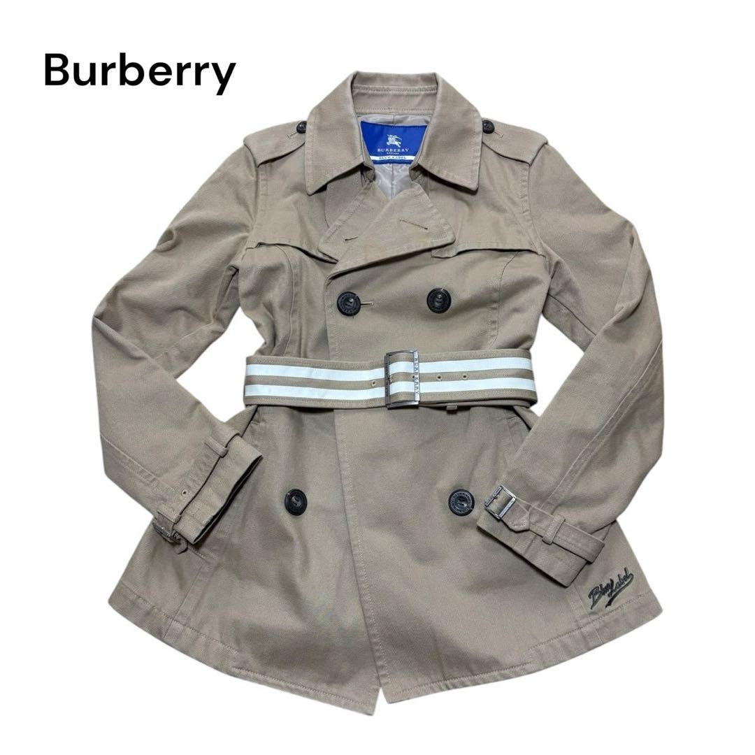 バーバリー ブルーレーベル　トレンチ ジャケット　ベージュ36 S ベルト付き