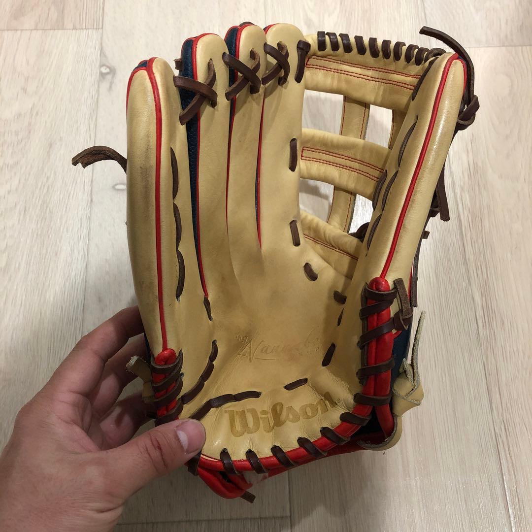 Wilson 軟式グローブ ベージュ/ネイビー/レッド