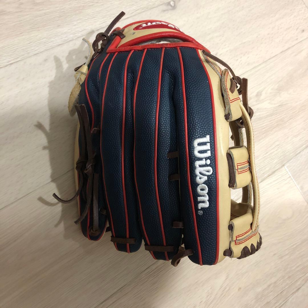 Wilson 軟式グローブ ベージュ/ネイビー/レッド