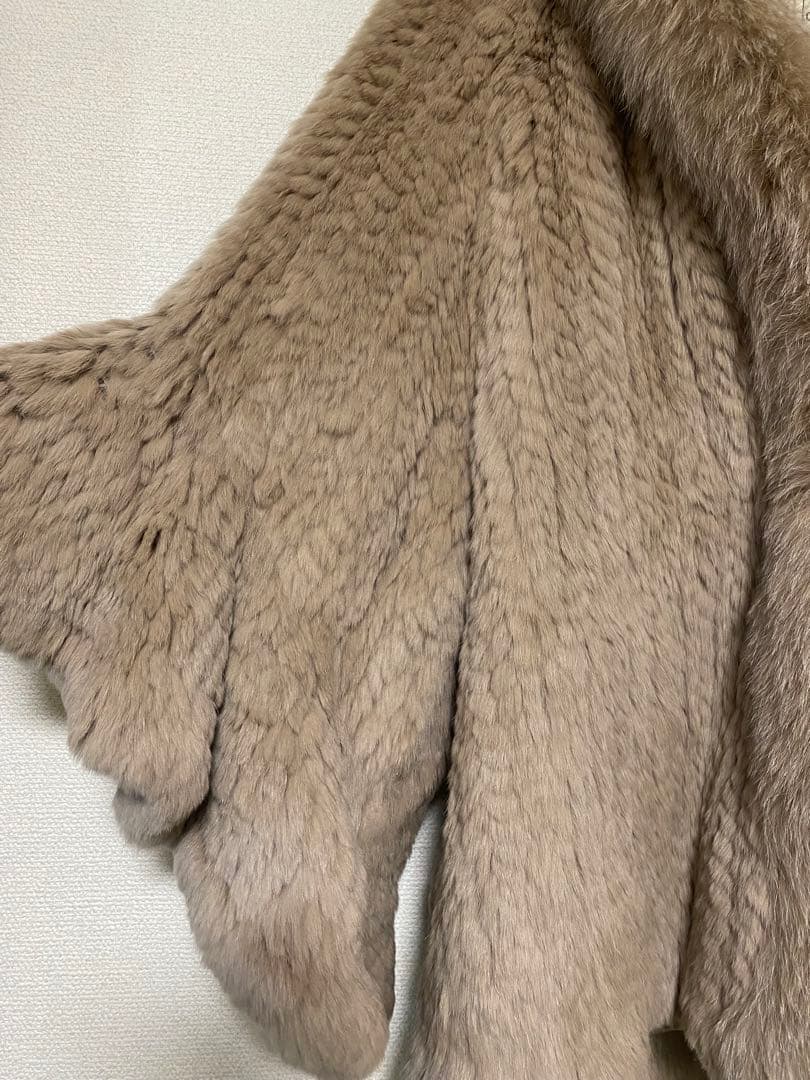 グレースコンチネンタル　ファー　フード　毛皮　コート　フリル袖　ベージュ