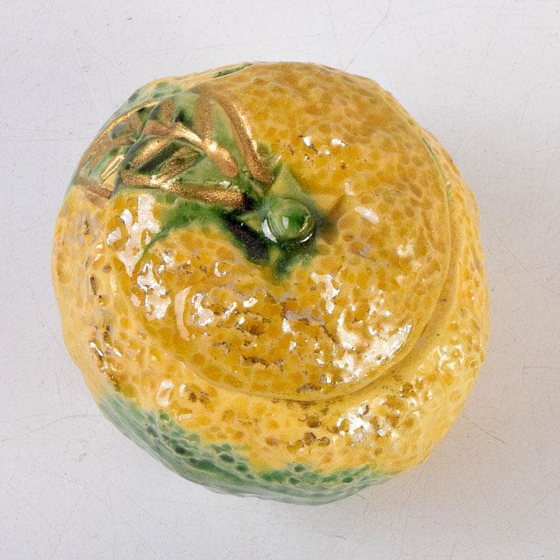 小太郎　京焼　永楽善五郎造　黄交趾　柚蓋物　共箱　V　8819