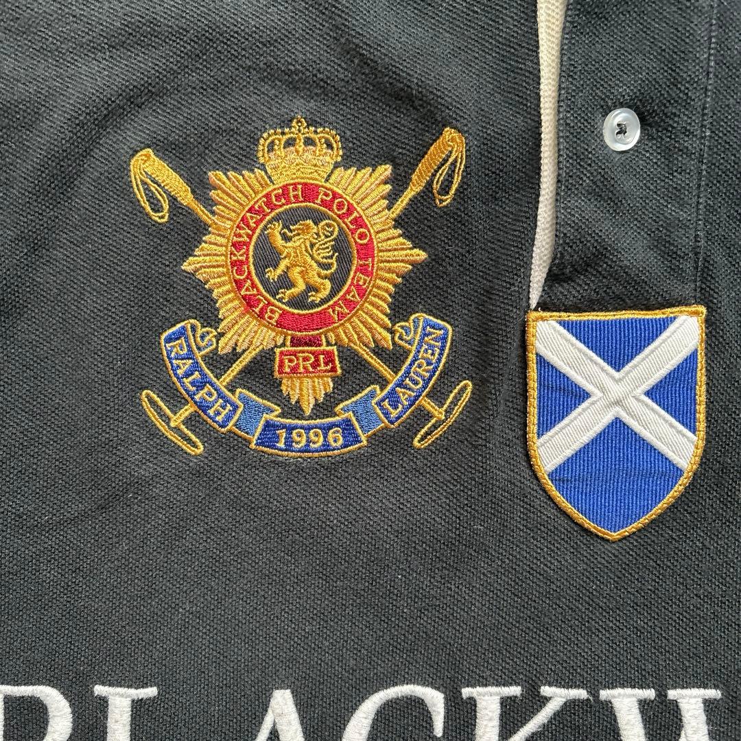 ラルフローレン　ポロシャツ　刺繍　ビッグポニー BLACKWATCH ブラック