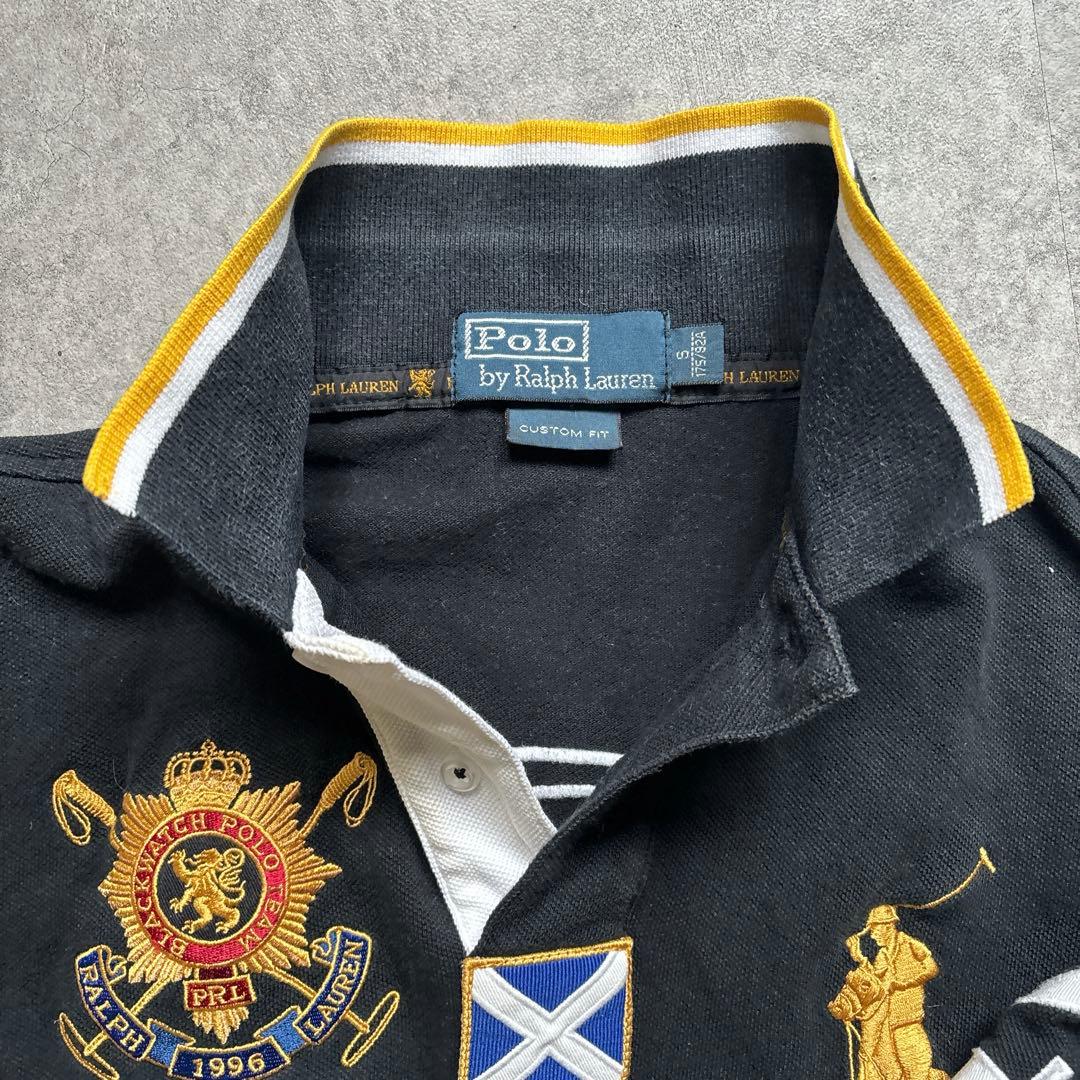 ラルフローレン　ポロシャツ　刺繍　ビッグポニー BLACKWATCH ブラック