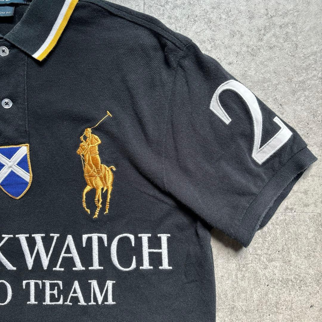 ラルフローレン　ポロシャツ　刺繍　ビッグポニー BLACKWATCH ブラック