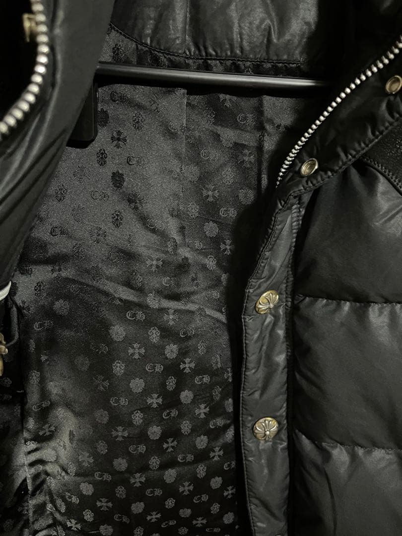 ‼️限定値下げ‼️フレアニーレザーヨーク切替 クロムハーツダウンベスト メンズ M