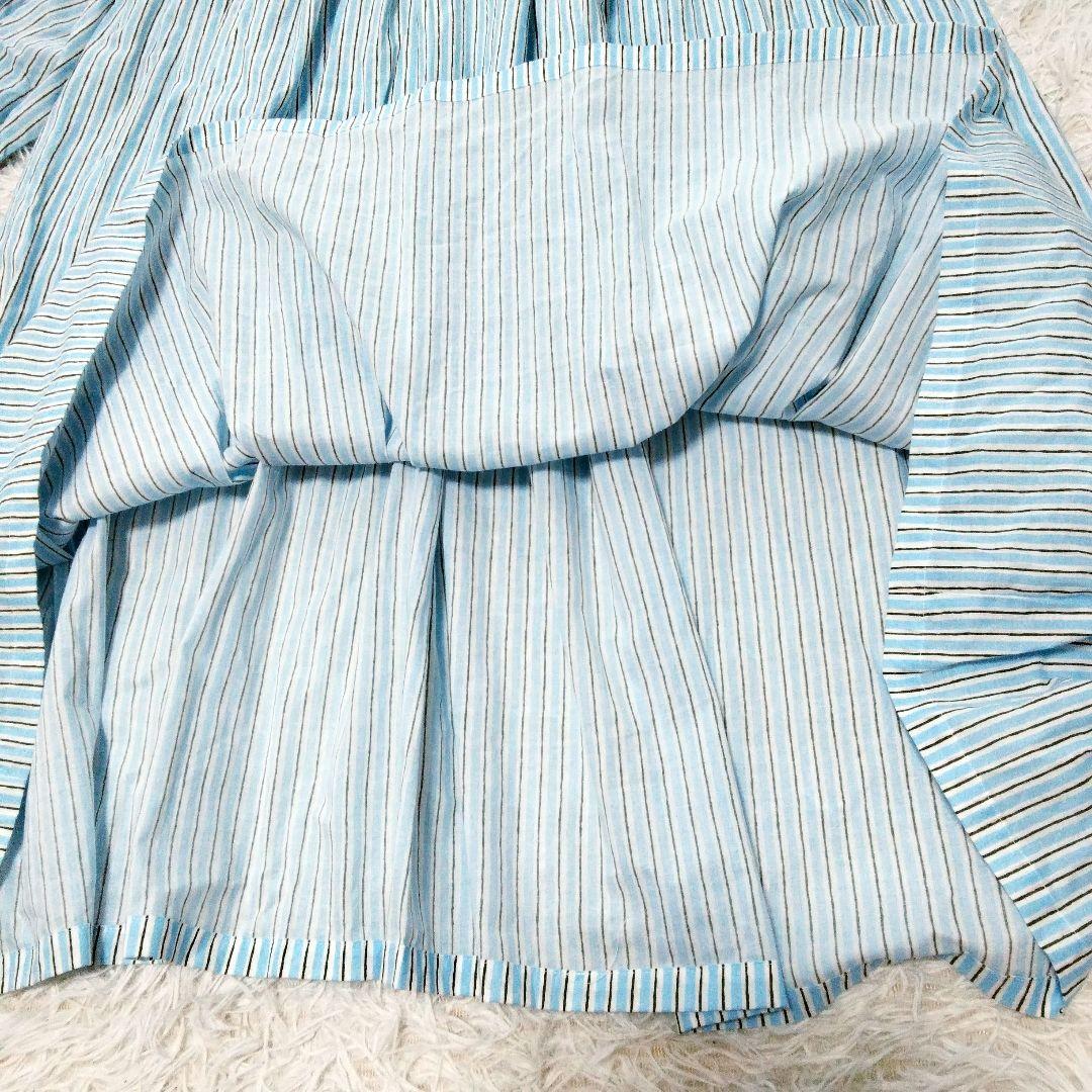 極美品❉ emily levine コットンストライプワンピース バンドカラー