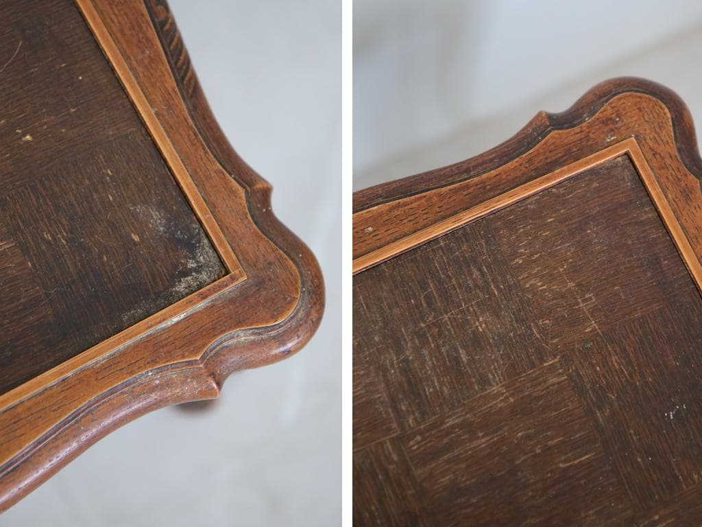 フランスアンティーク木製コーヒーテーブル/センターテーブル机/飾り棚(90-29