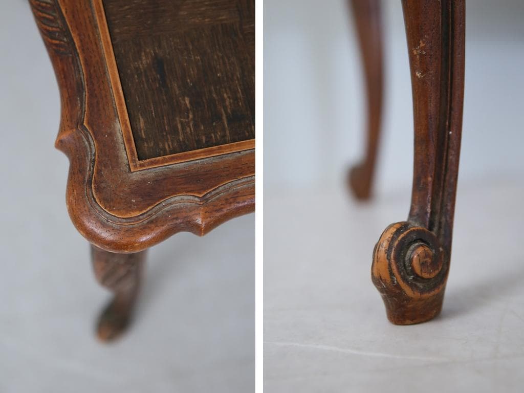 フランスアンティーク木製コーヒーテーブル/センターテーブル机/飾り棚(90-29