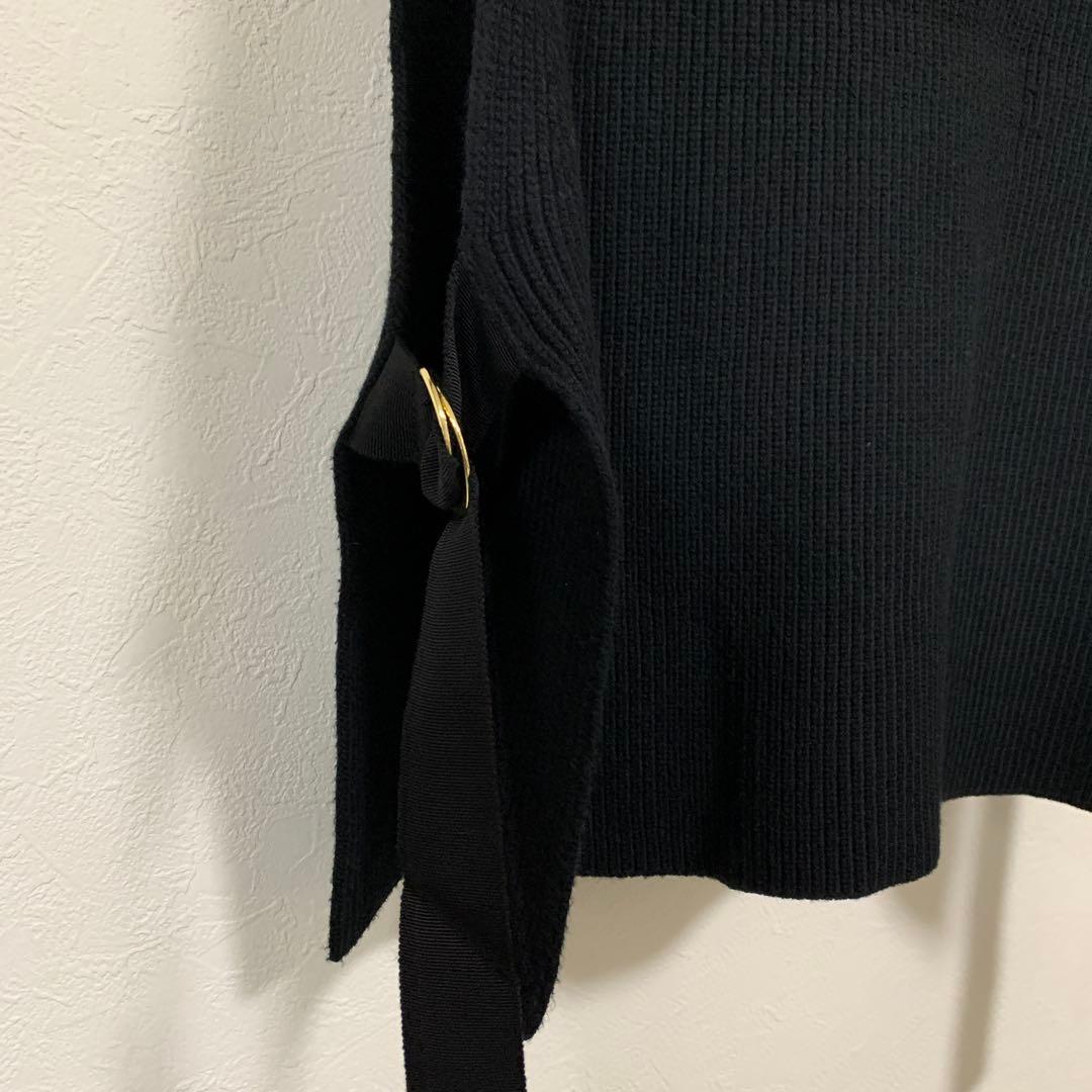 23区　タグ付き　【洗える】コットンリリー ニットベスト　ブラック　サイズ44