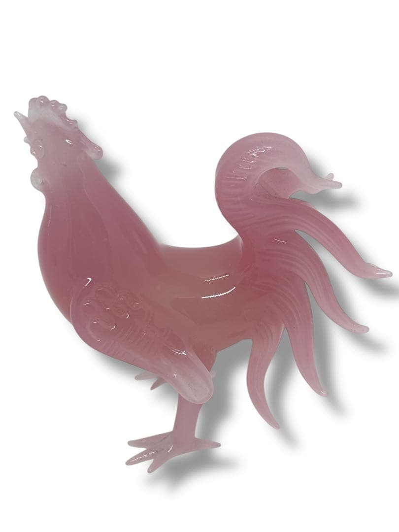 田*夫様 #ムラノガラス ピンクオパリン 鶏フィギュリン 2点セット