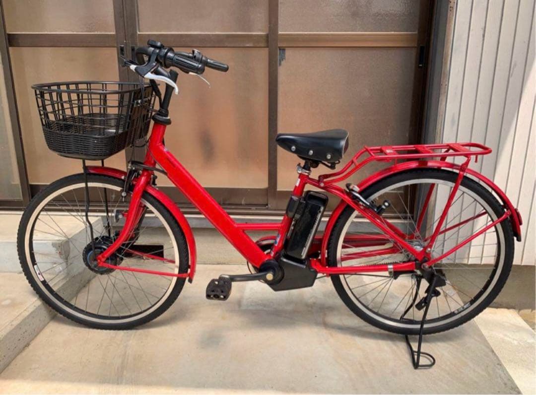 電動自転車　№4451 ブリヂストン ステップクルーズ 26インチ 赤