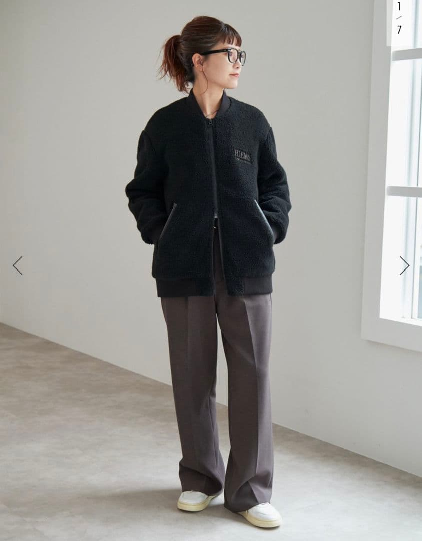 新品☆ Spick & Span スピックアンドスパン ボアスタジャン ブラック