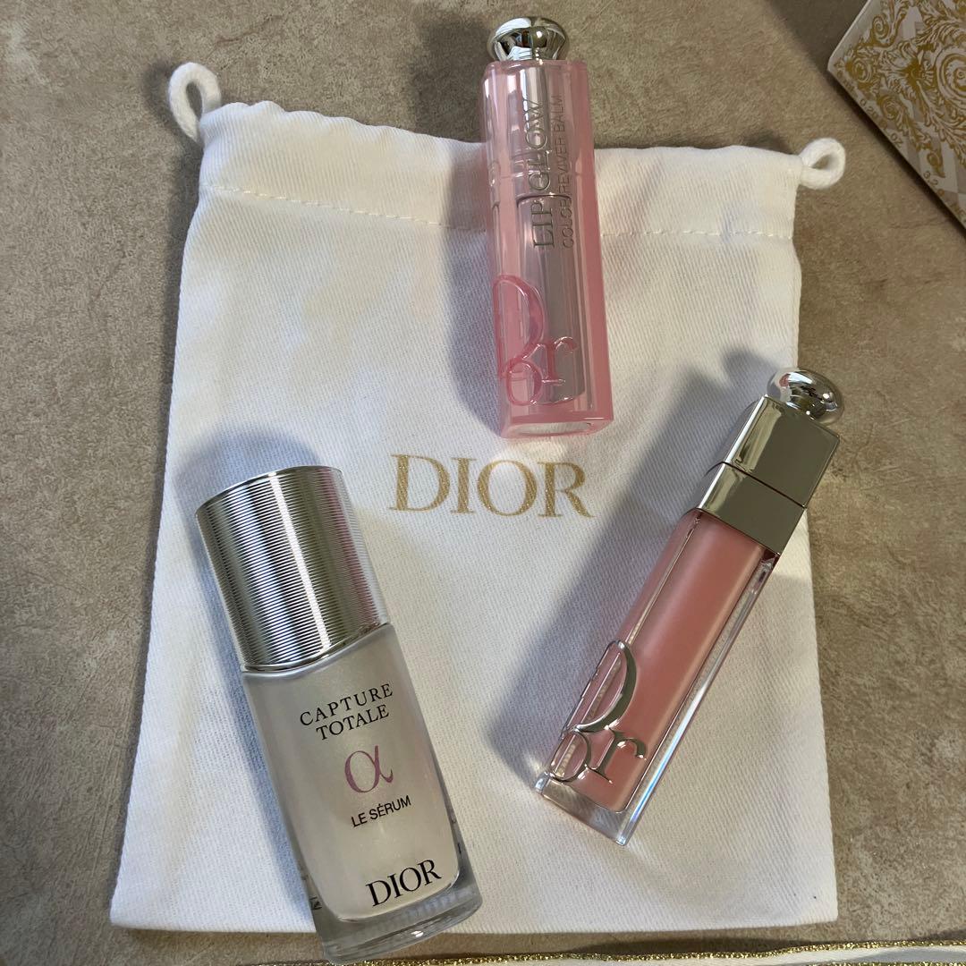【新品ディオールノベルティ】リップ&セラム&ポーチセット2024➕巾着付き