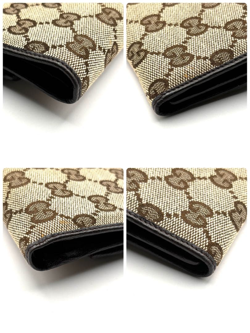 グッチ 3つ折り財布 バンブー GGキャンバス 長財布 レザー 箱