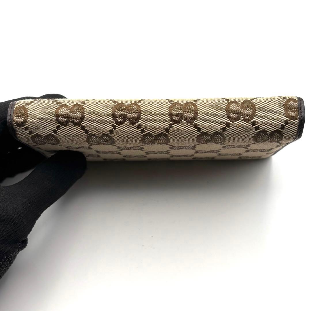 グッチ 3つ折り財布 バンブー GGキャンバス 長財布 レザー 箱