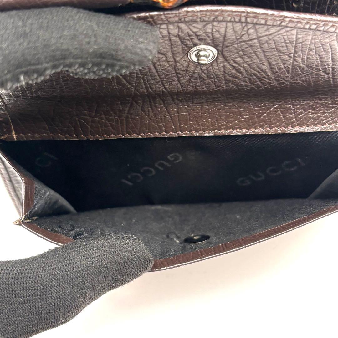 グッチ 3つ折り財布 バンブー GGキャンバス 長財布 レザー 箱