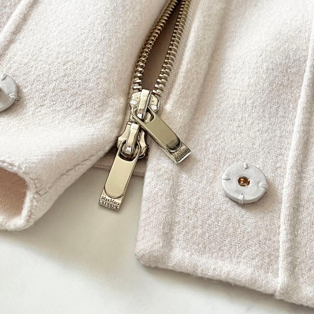 マックスマーラ クチートアマーノ ダブルフェイスコート アイボリー 42 XL