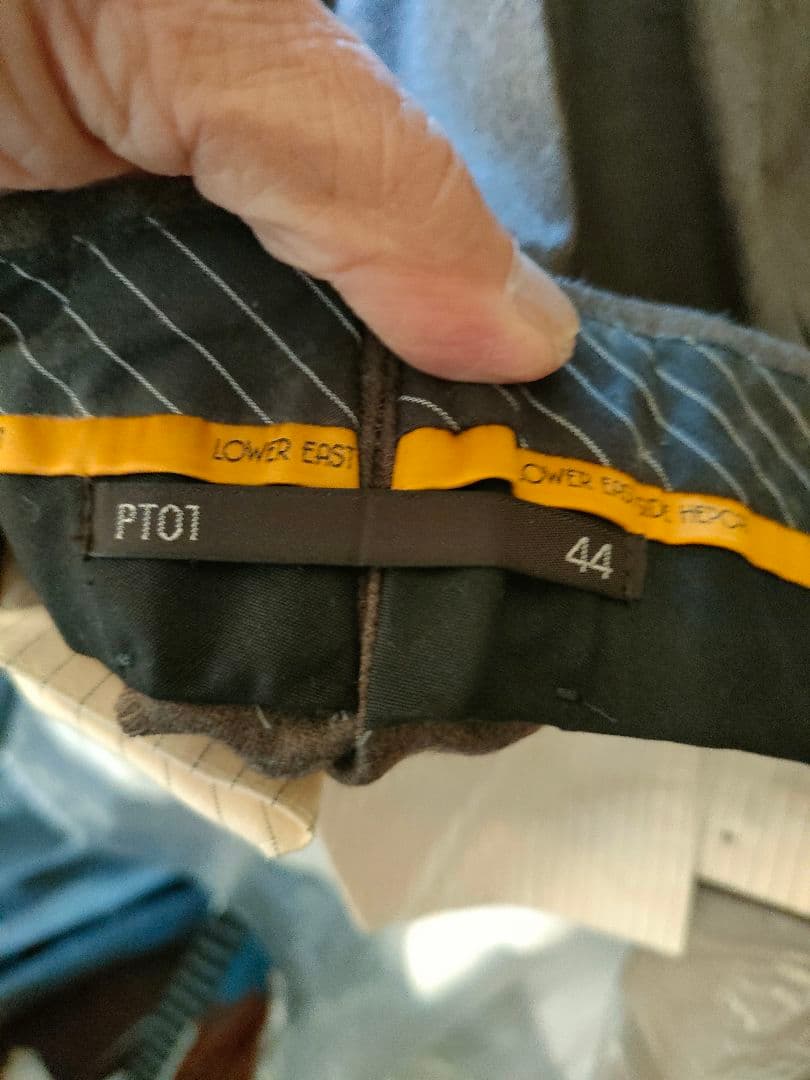 PT01ブラウン ワンタックフロント スラックス 44