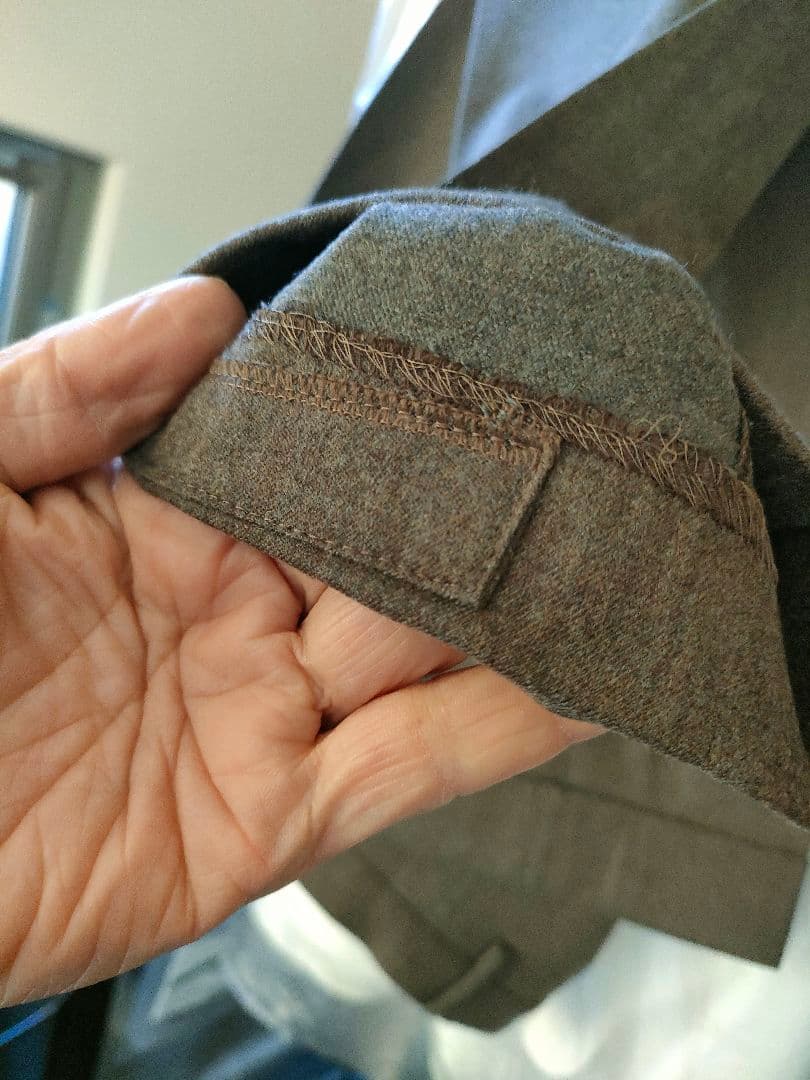 PT01ブラウン ワンタックフロント スラックス 44