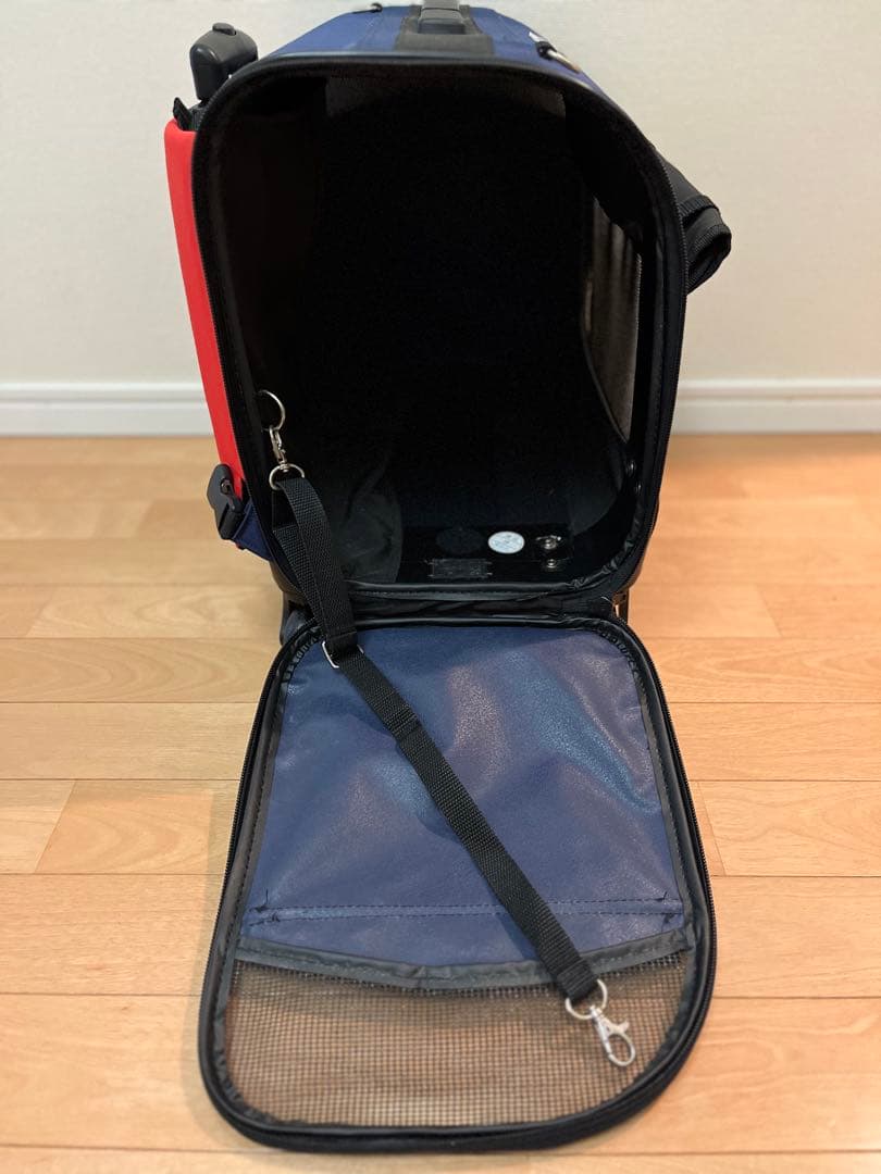 DOG DEPT キャリーバッグ ネイビー/レッド