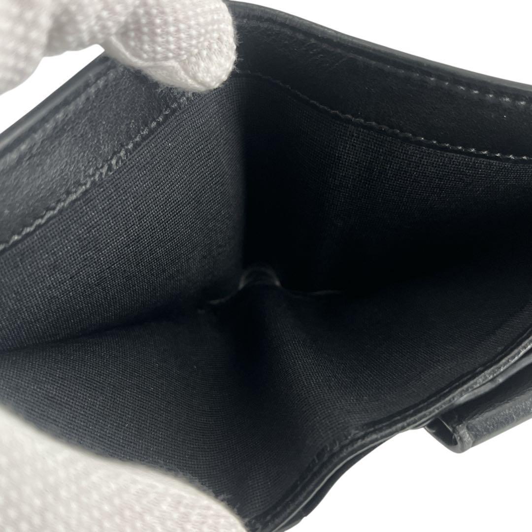 セリーヌ　バイフォールドウォレット　コンパクト財布　折り財布　カーフレザー　黒