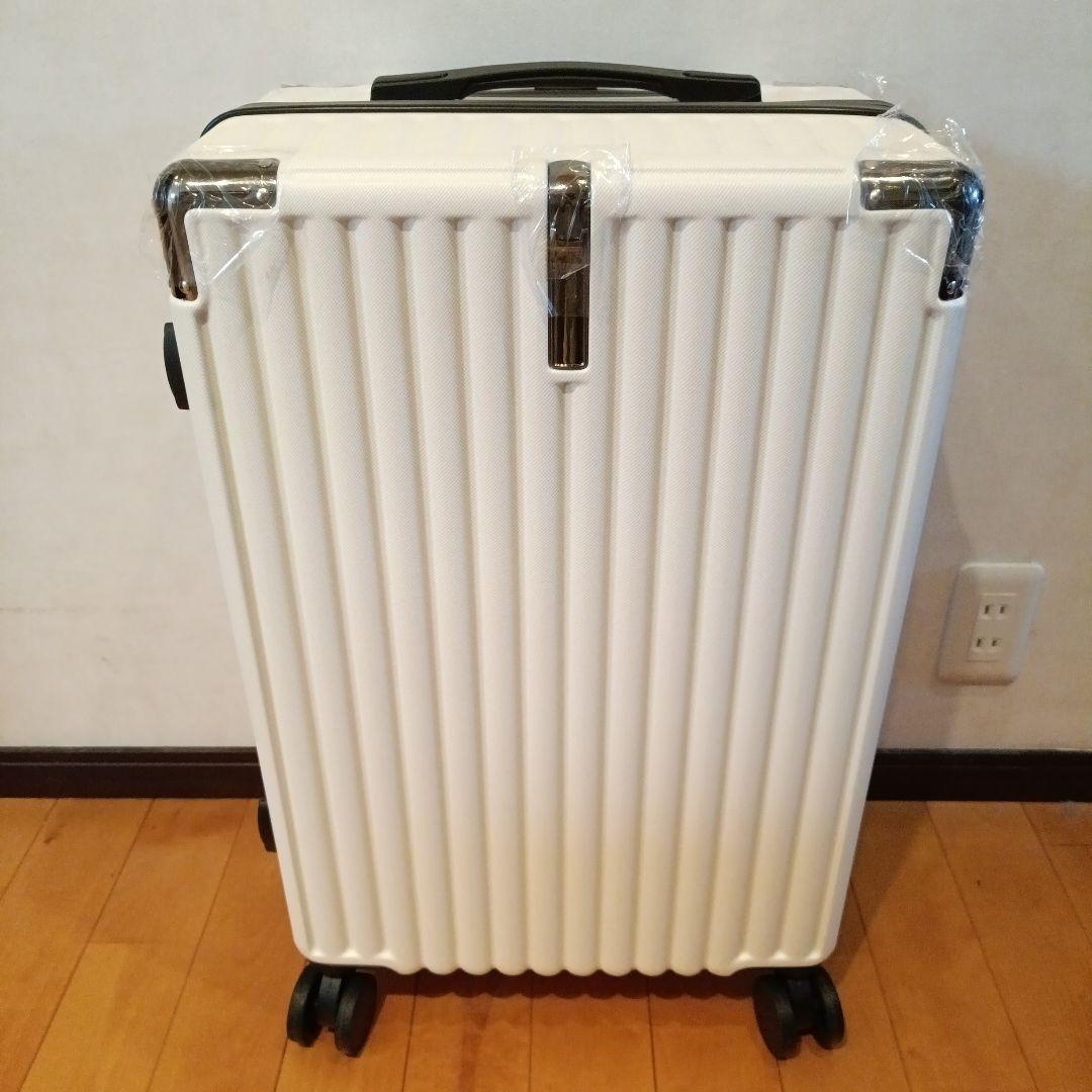 【新品未使用】スーツケース　ホワイト　キャリーケース TSAロック付き　Мサイズ
